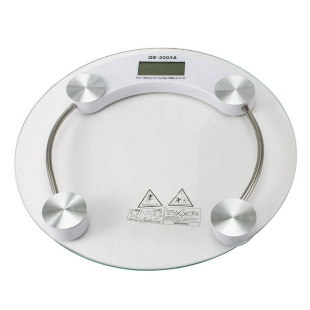Round Digital Scale 180kg Healthy BMI Weighing Transparent Bathroom Scale